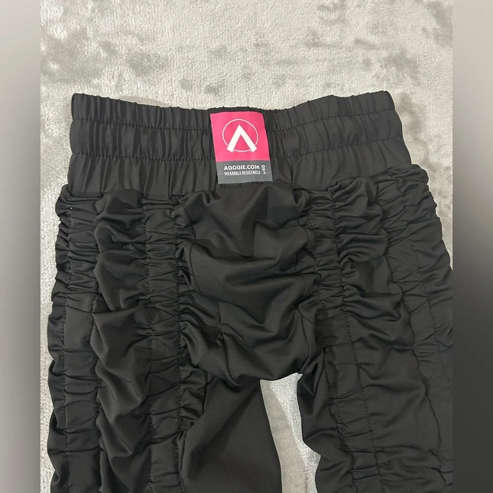 AGOGIE +40 wearable resistance ruched black pants - Picture 7 of 9
